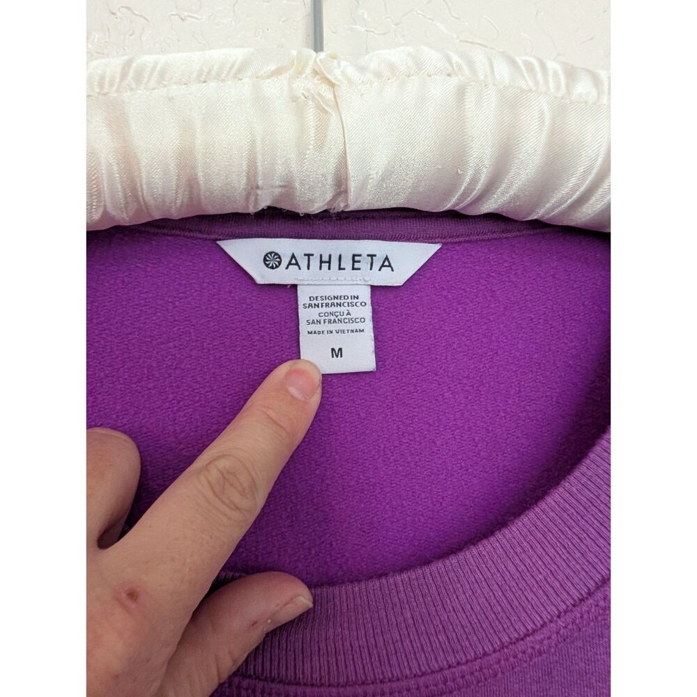 Athleta Coaster Luxe Recover Sweatshirt Eggplant Purple Pullover Medium M - Picture 5 of 8